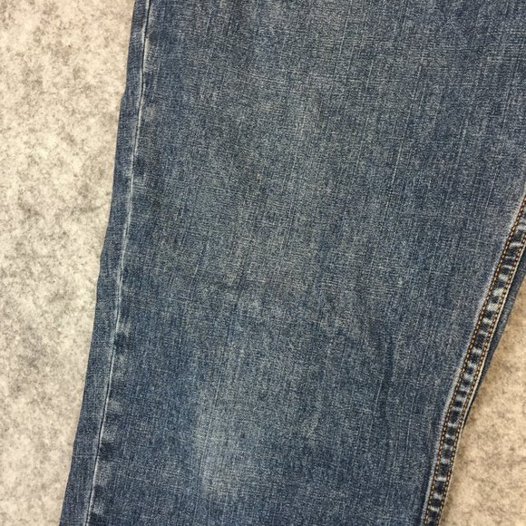 GAP Jeans 33x32 Mens Dark Wash Relaxed Straight 100 Cotton Solid Zip Fly Blue - Picture 4 of 15